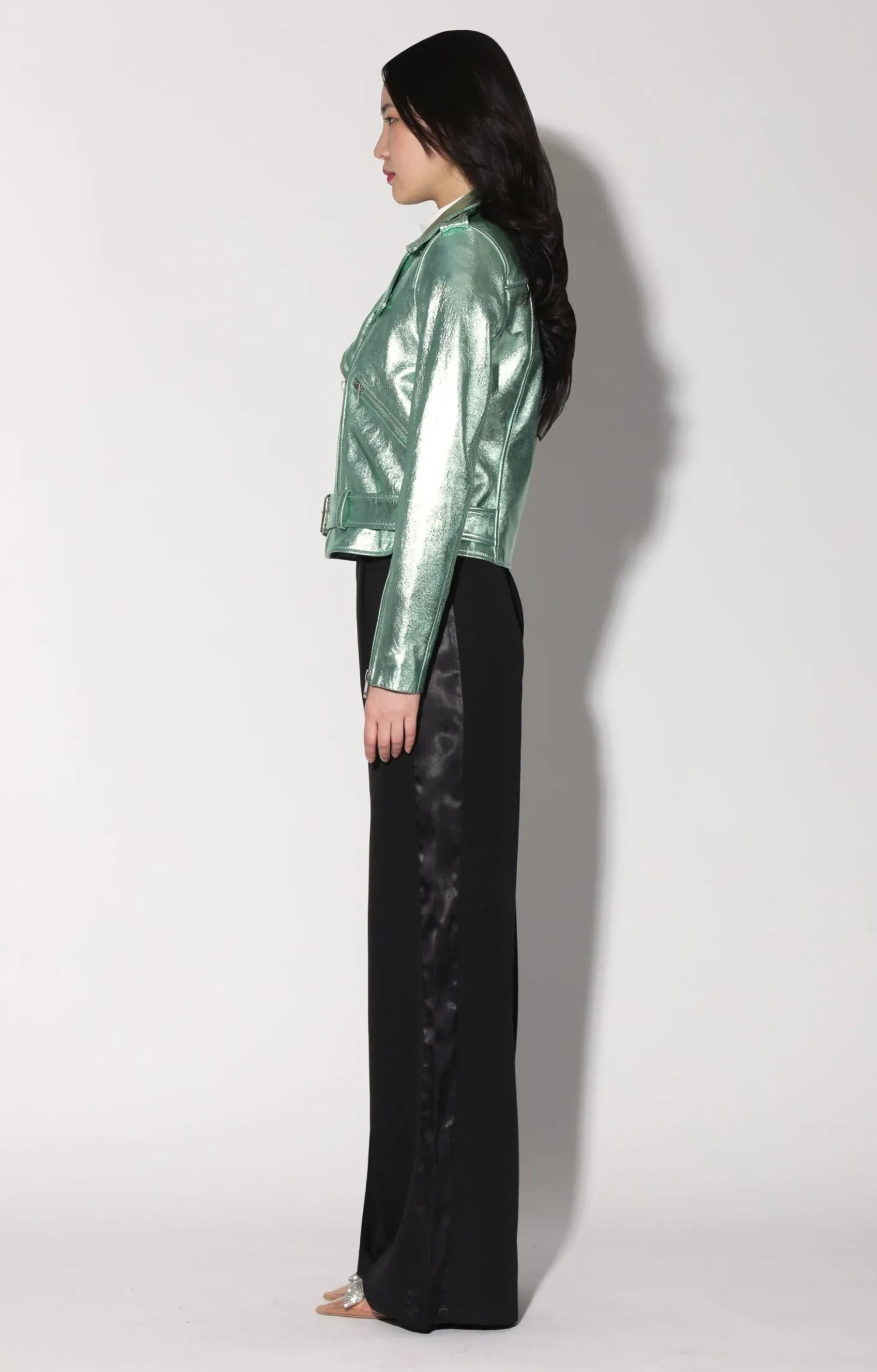 Allison Jacket, Mint Metallic-Leather>Walter Baker Store