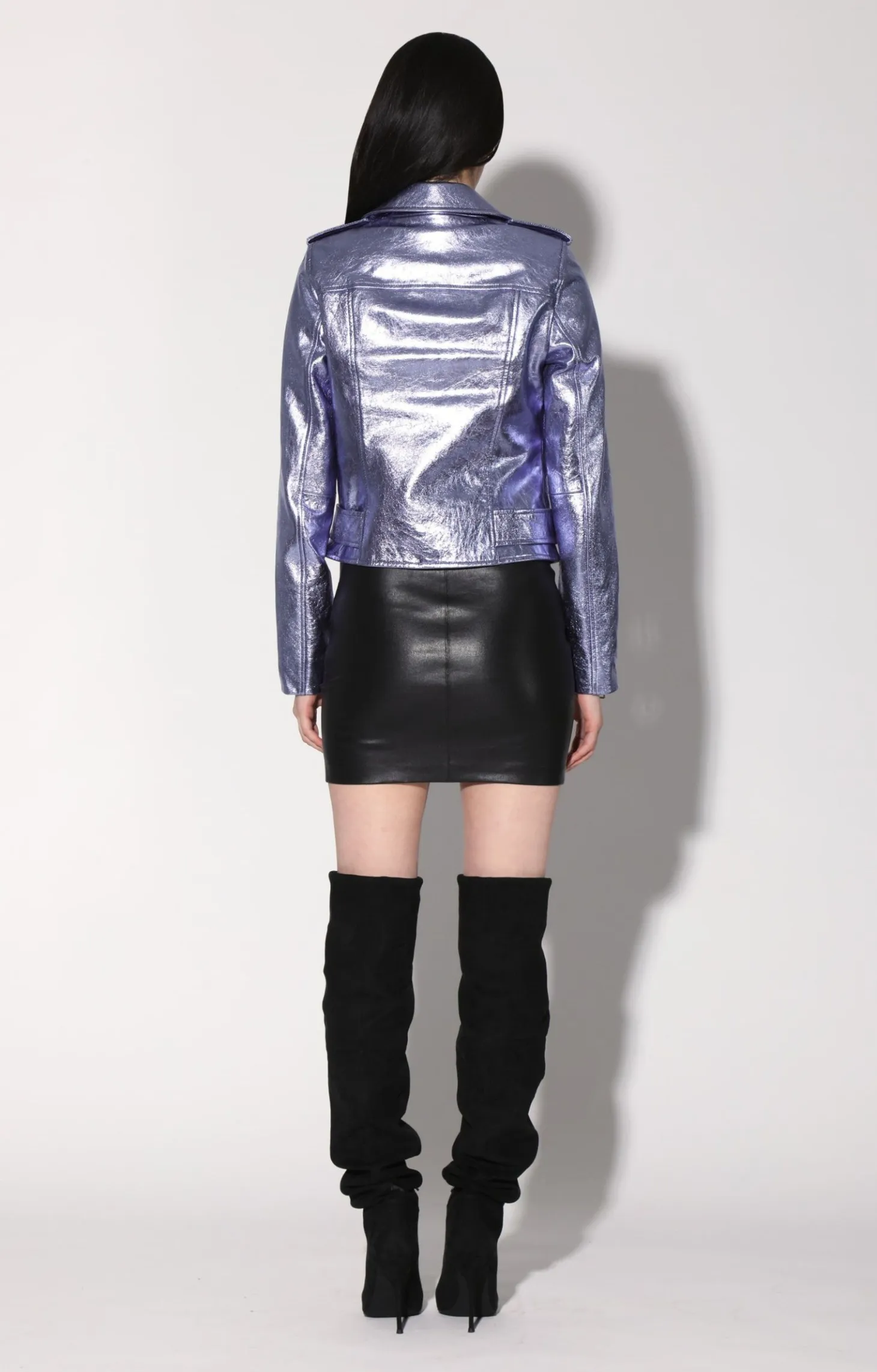 Allison Jacket, Peri Metallic-Leather>Walter Baker Shop