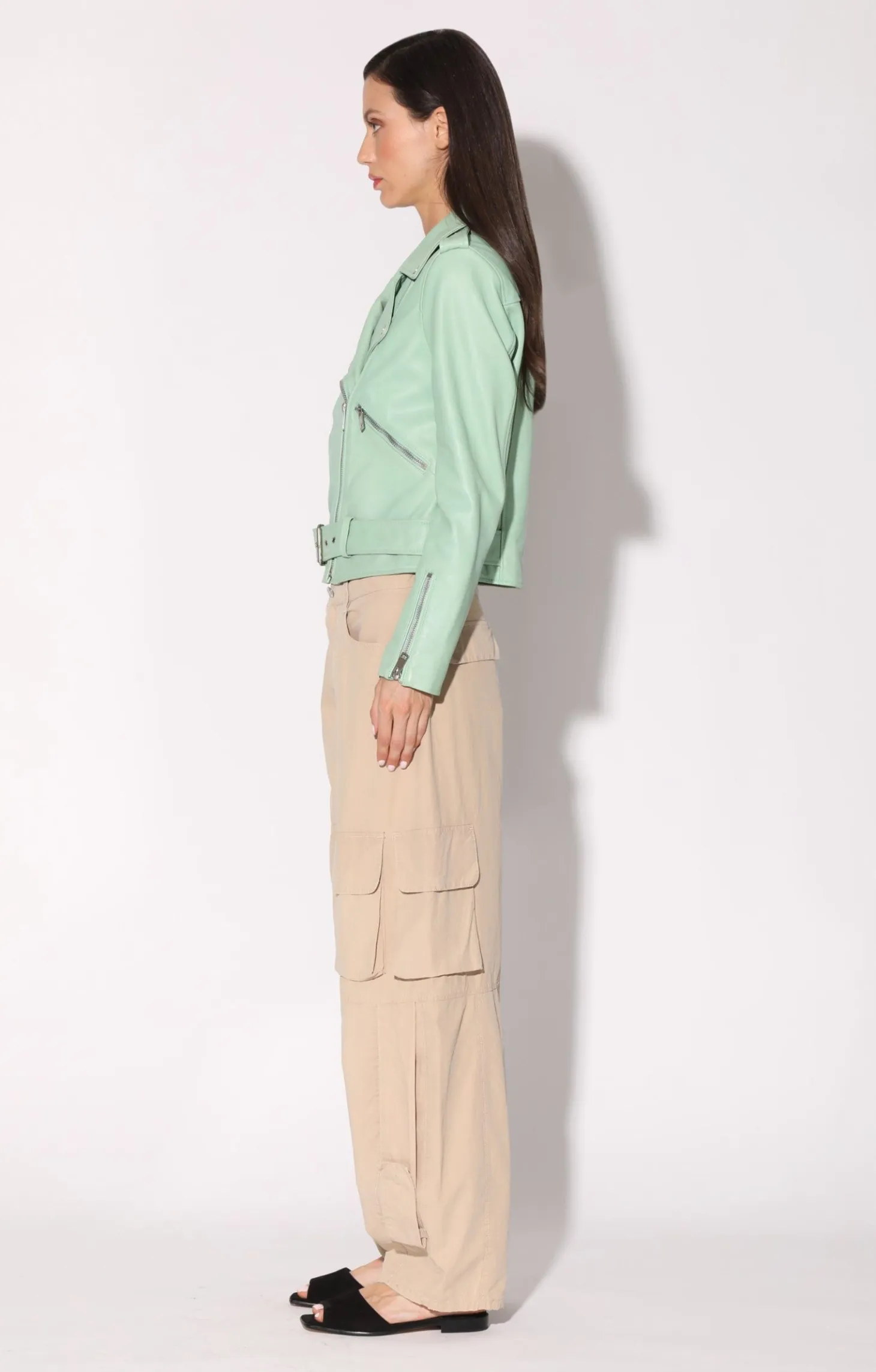 Allison Jacket, Pistachio-Leather>Walter Baker Outlet