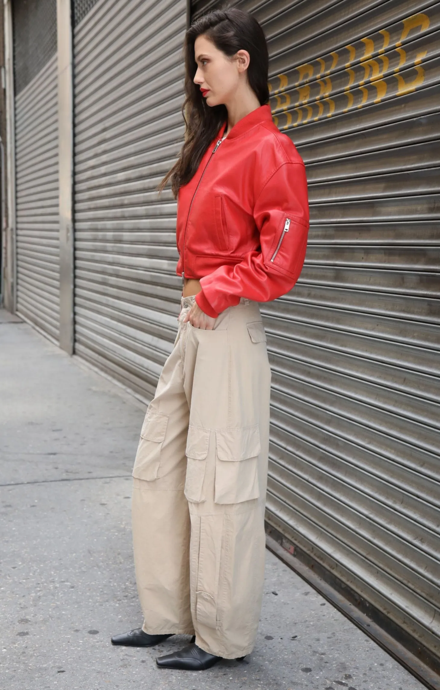 Andrea Jacket, Scarlet-Leather>Walter Baker Sale