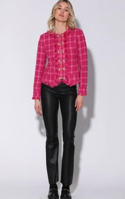 Brittany Jacket, Magenta Electric Tweed>Walter Baker Store
