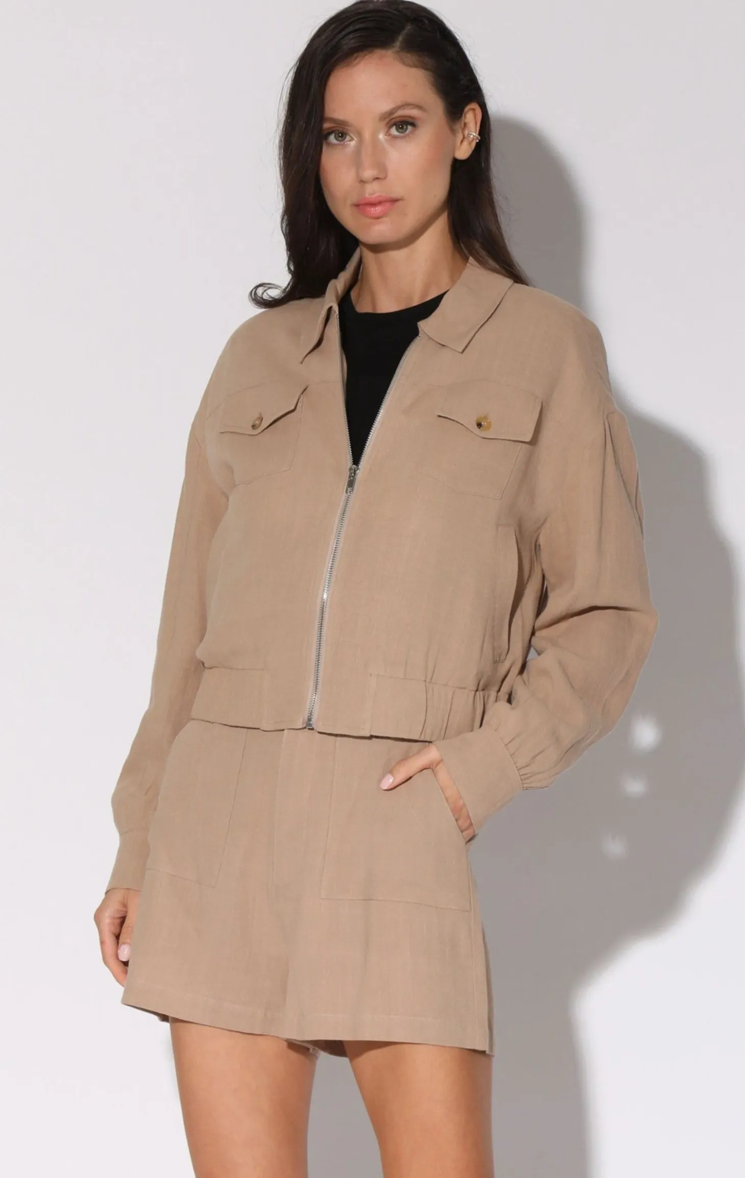 Charlize Jacket, Straw>Walter Baker Clearance