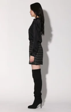 Charlotte Skirt, Tribeca Tweed Black Black><noscript><img width=