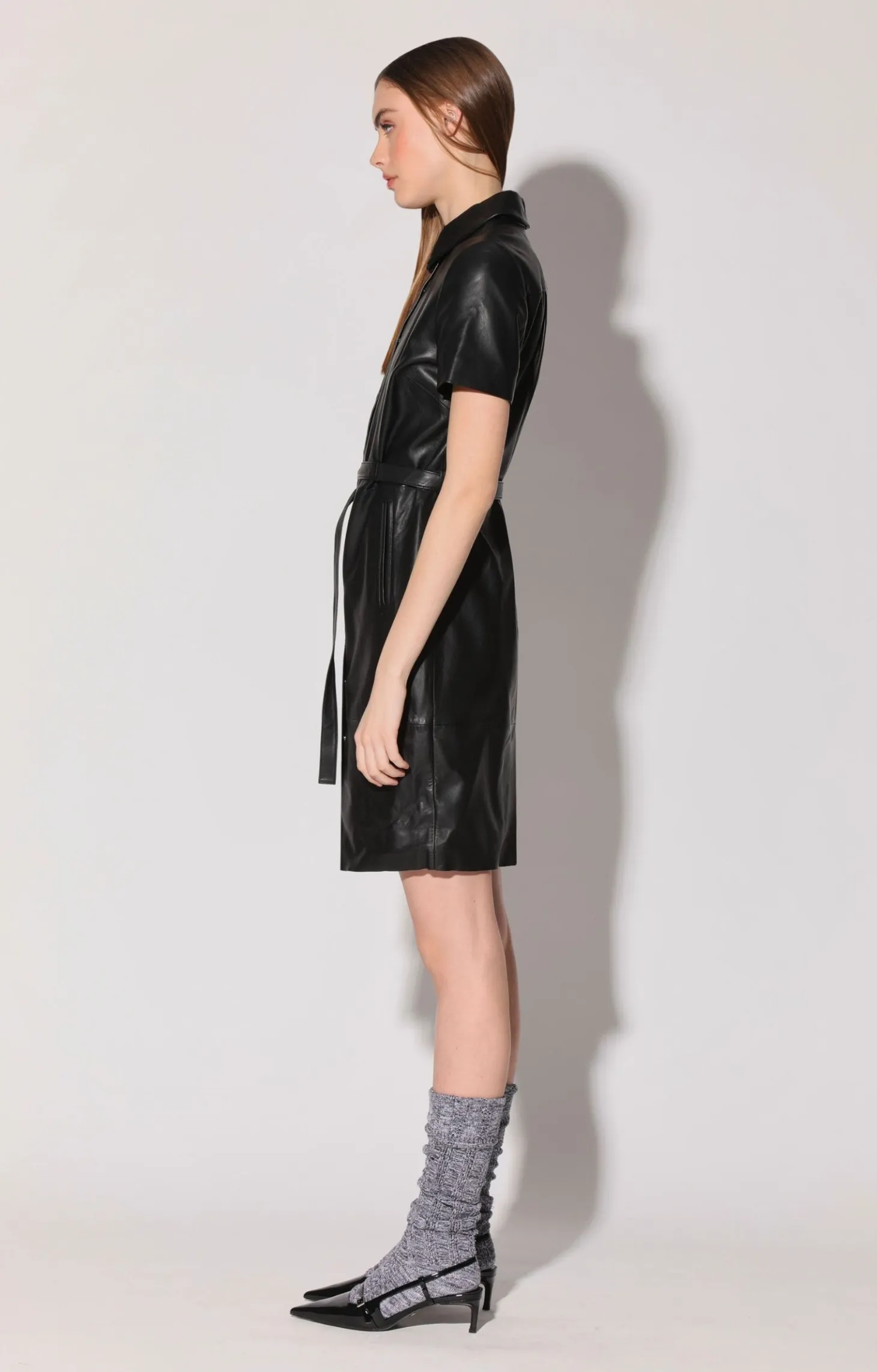 Chloe Dress, Black-Leather>Walter Baker Best Sale