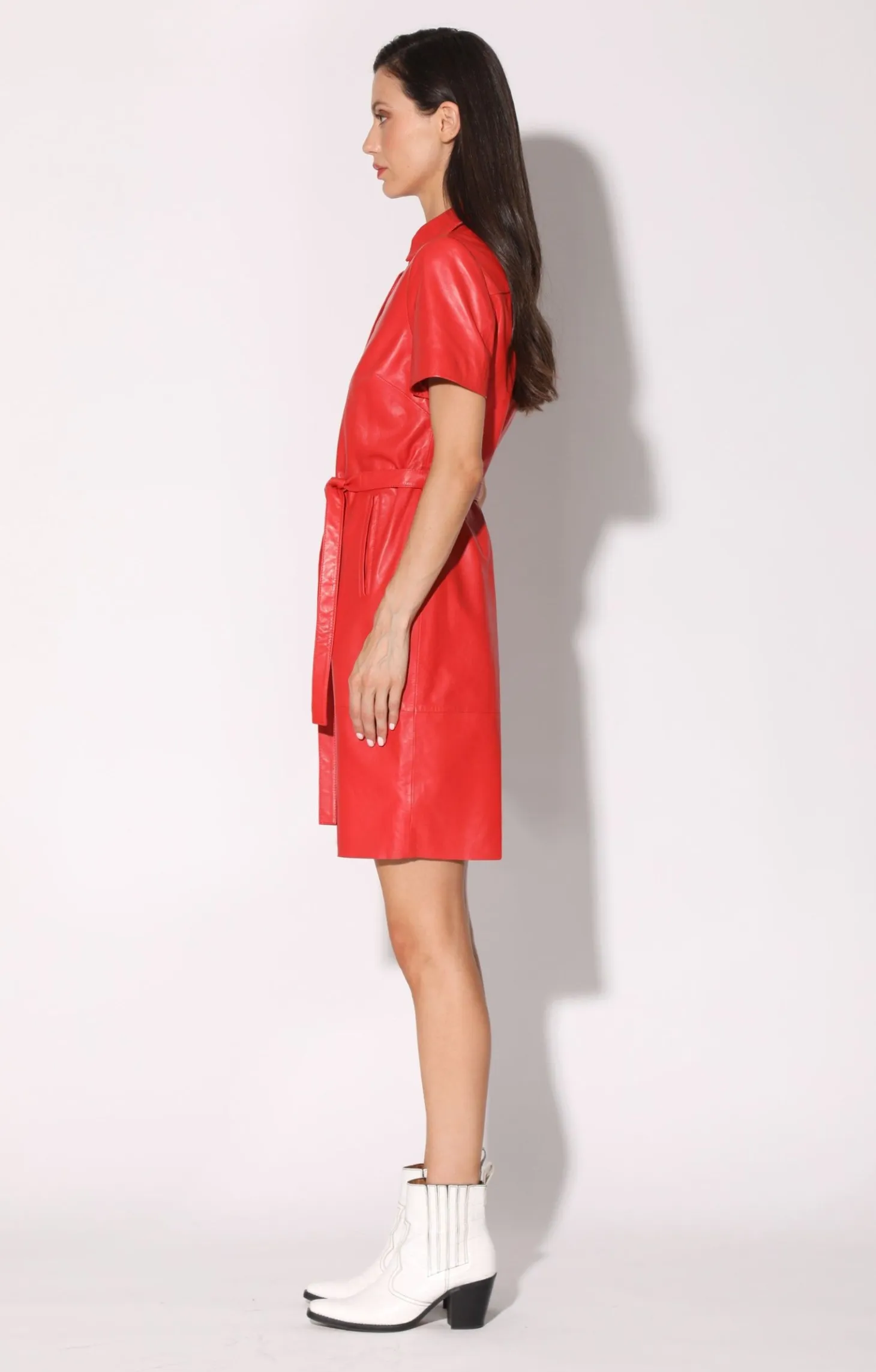 Chloe Dress, Scarlet-Leather>Walter Baker Clearance