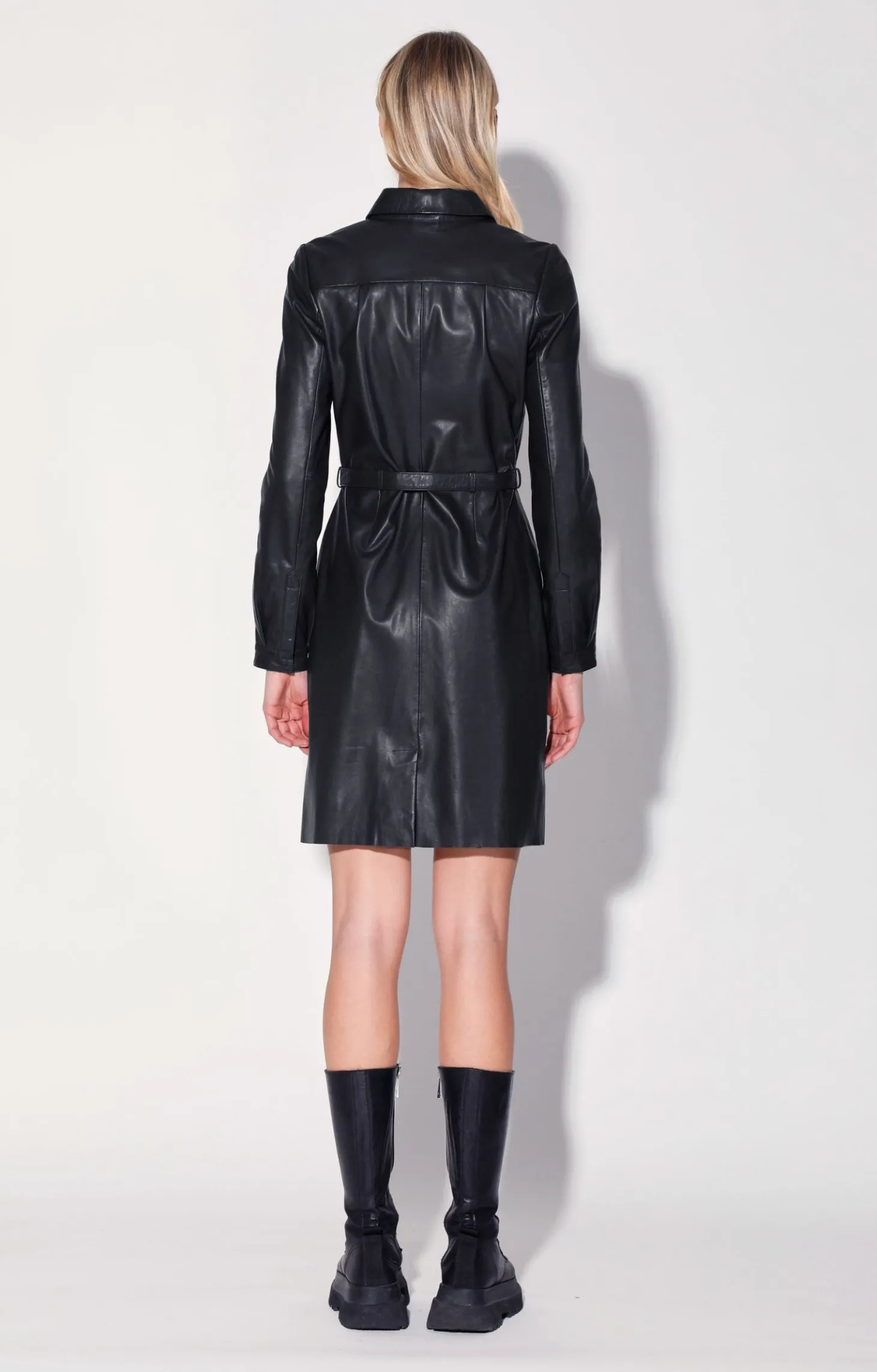 Clara Dress, Black-Leather>Walter Baker Flash Sale