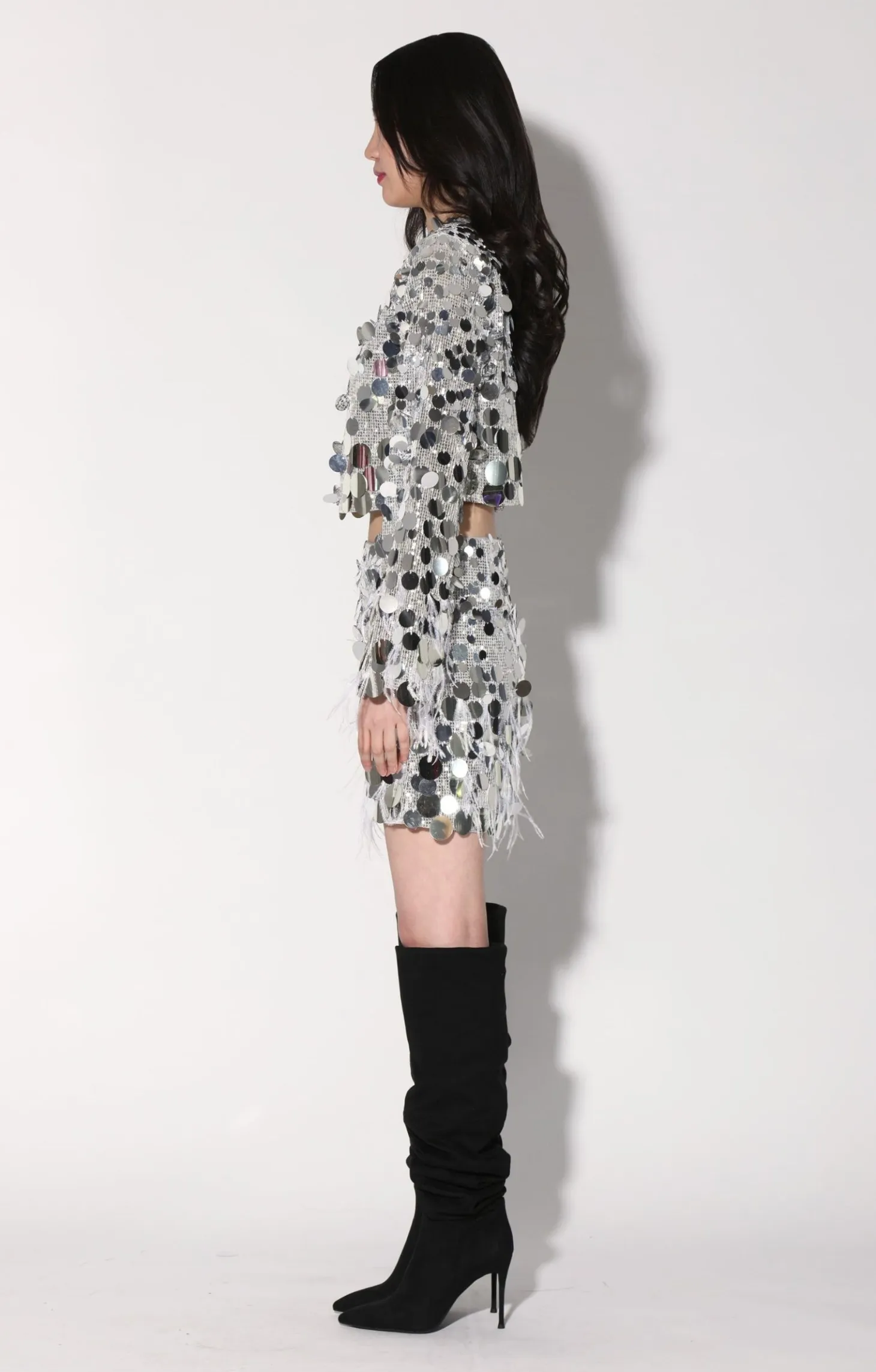 Denise Top, Silver Starlet Sequin>Walter Baker Fashion