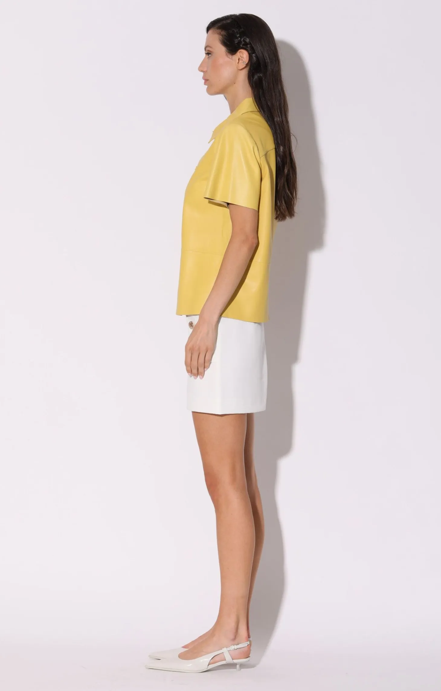 Eros Top, Pale Yellow-Leather>Walter Baker Clearance