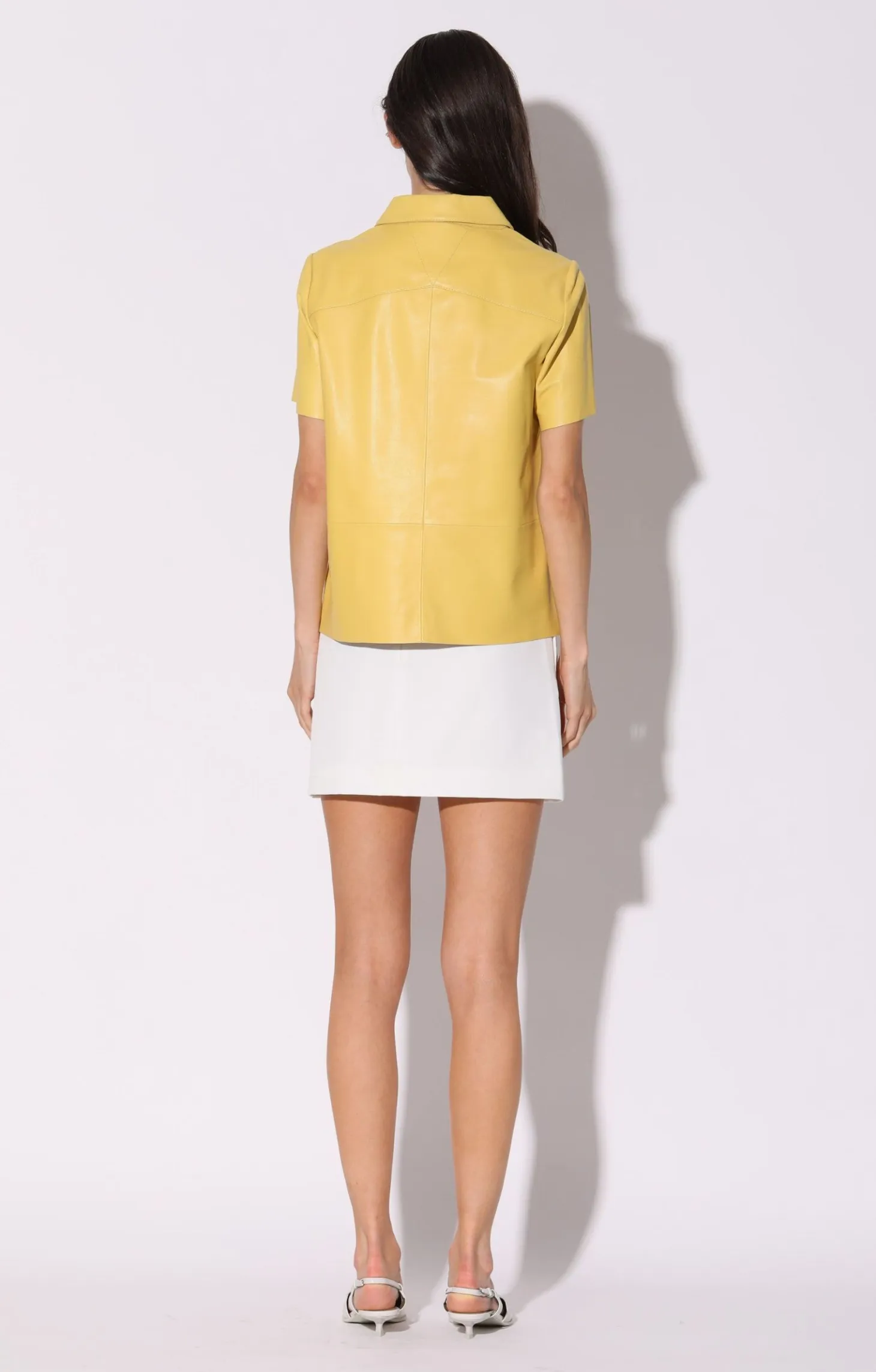 Eros Top, Pale Yellow-Leather>Walter Baker Clearance