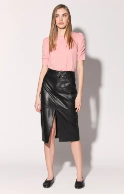 Glynice Skirt, Black-Leather>Walter Baker Shop