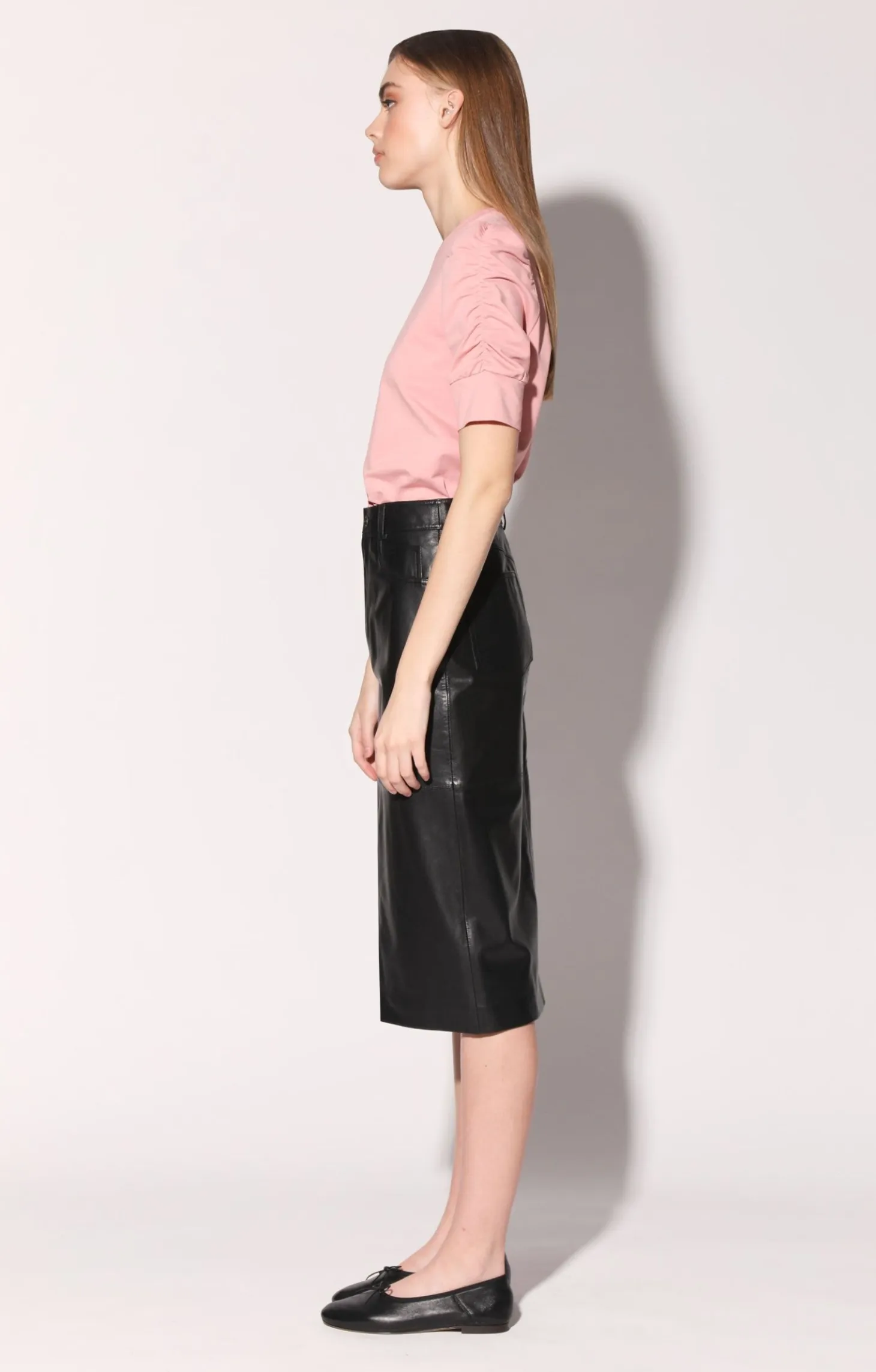 Glynice Skirt, Black-Leather>Walter Baker Shop