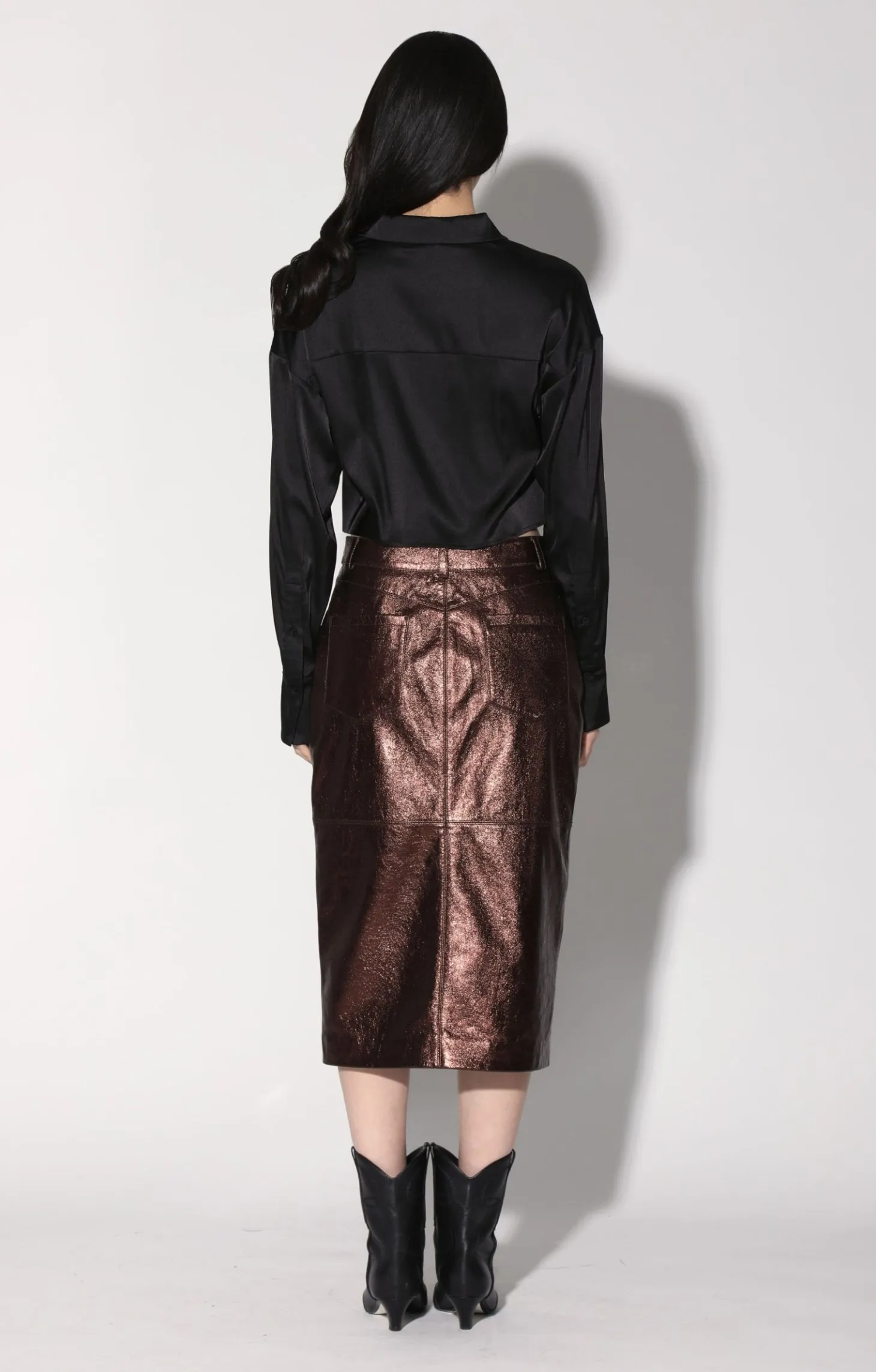 Glynice Skirt, Bronze Leather>Walter Baker Online