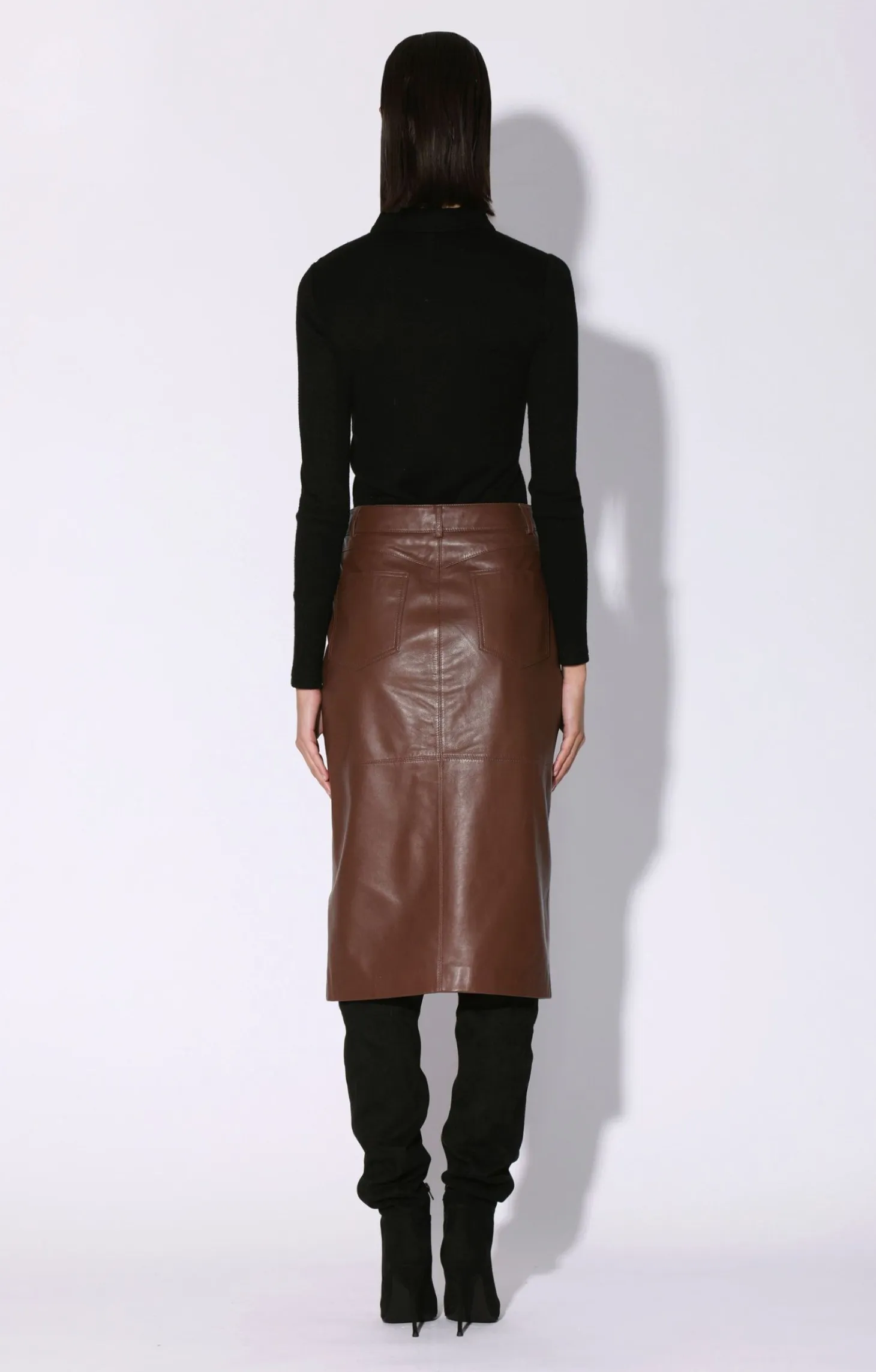 Glynice Skirt, Walnut-Leather>Walter Baker Hot