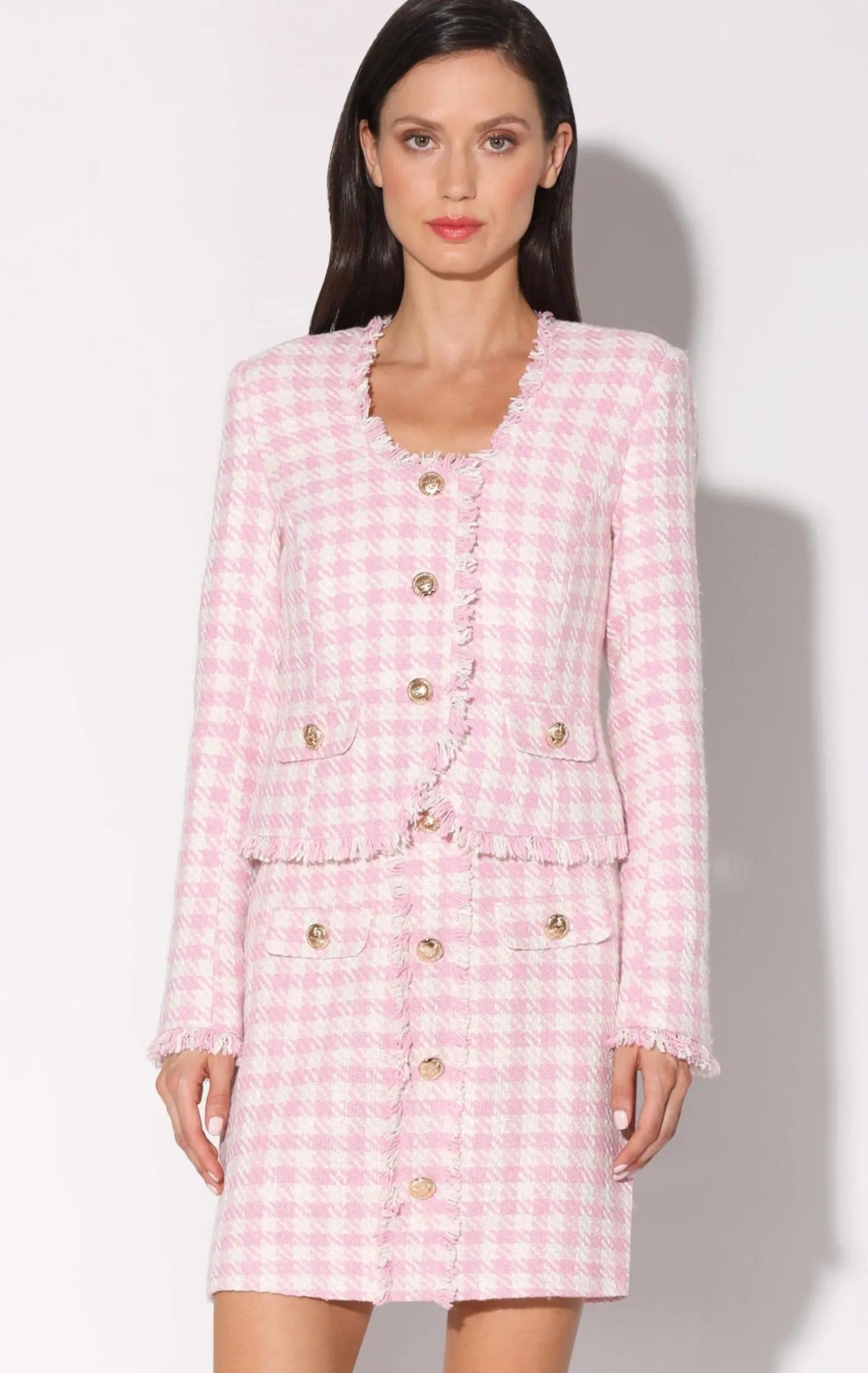 Inaya Jacket, Picnic Tweed Pink>Walter Baker Flash Sale
