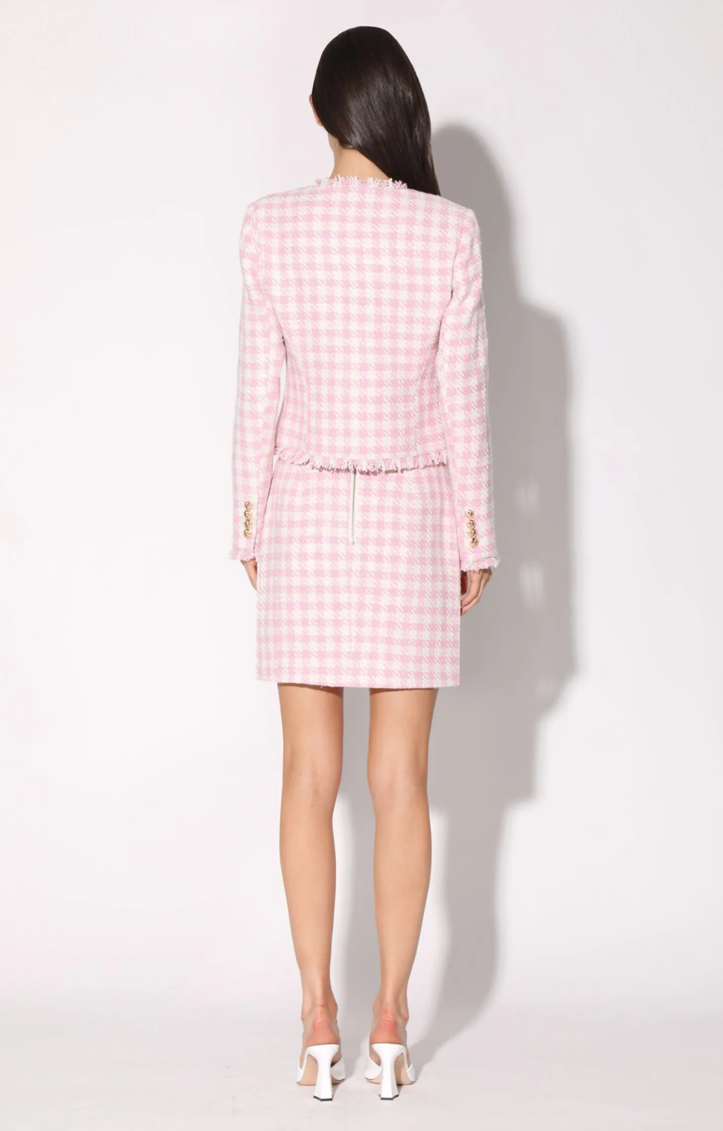 Inaya Jacket, Picnic Tweed Pink>Walter Baker Flash Sale