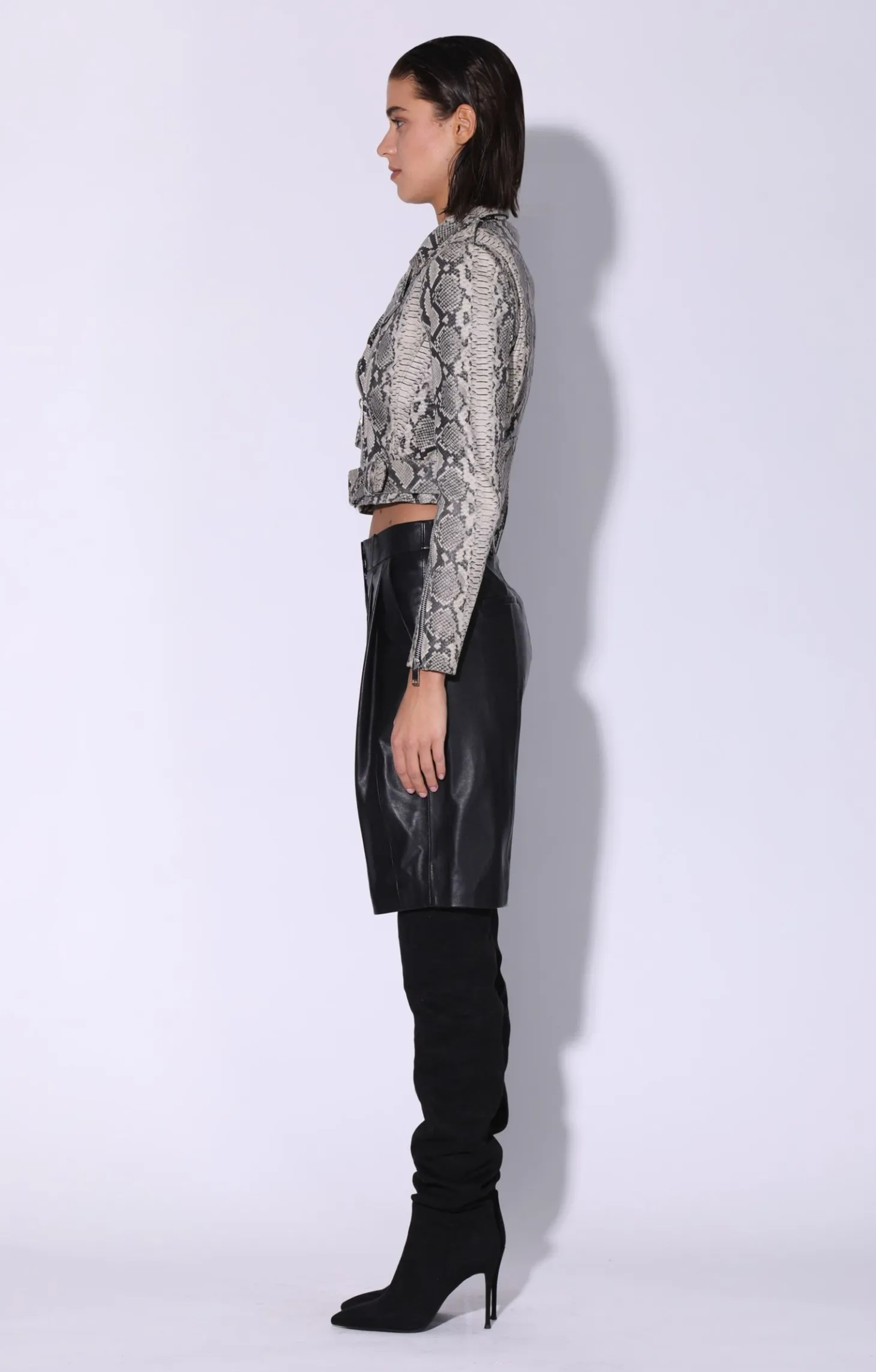Jase Jacket, Grey Snake-Leather>Walter Baker Shop