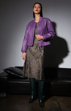 Jessah Jacket, Amethyst-Leather>Walter Baker Best Sale