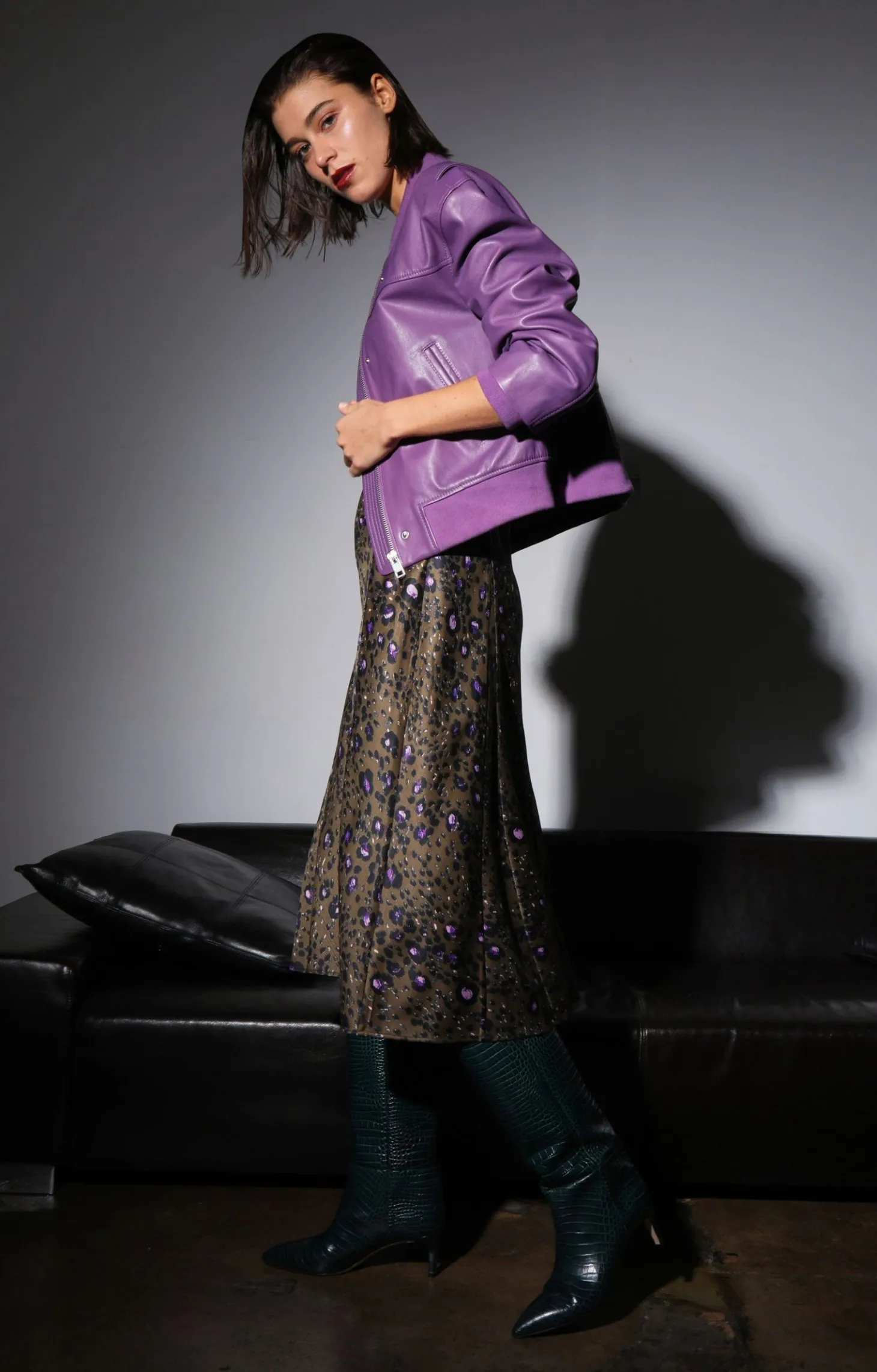 Jessah Jacket, Amethyst-Leather>Walter Baker Best Sale