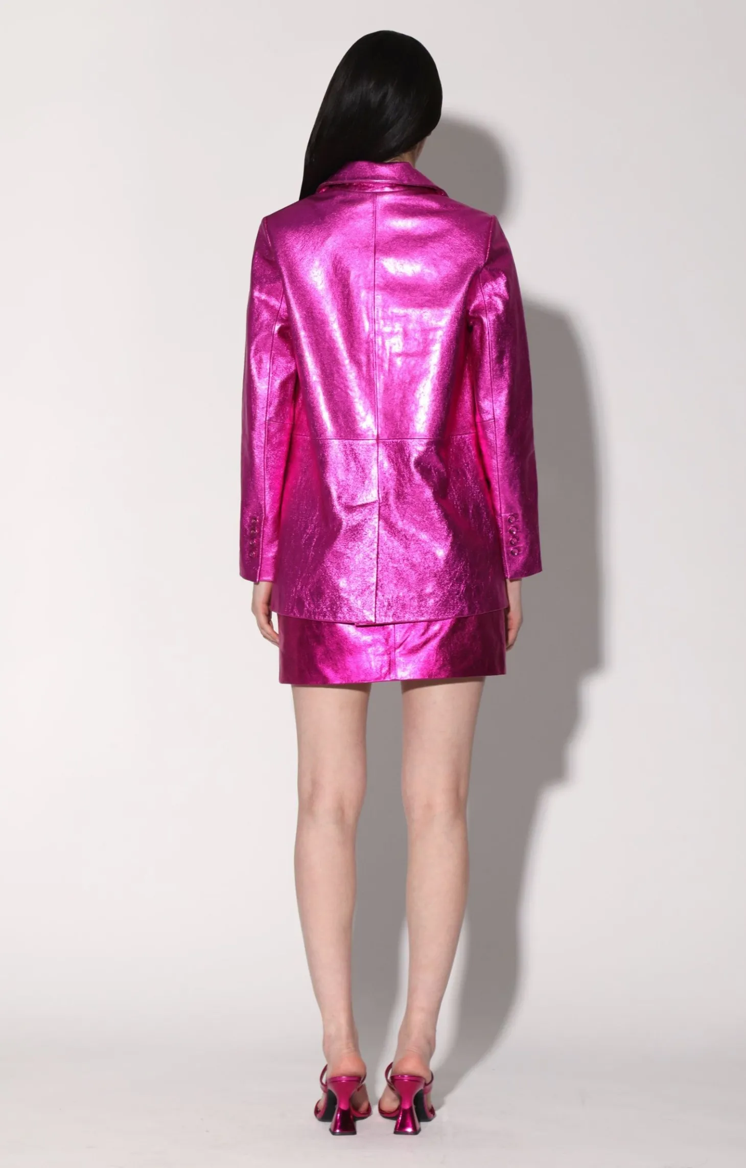 Kiki Blazer, Fuchsia Metallic-Leather>Walter Baker Clearance