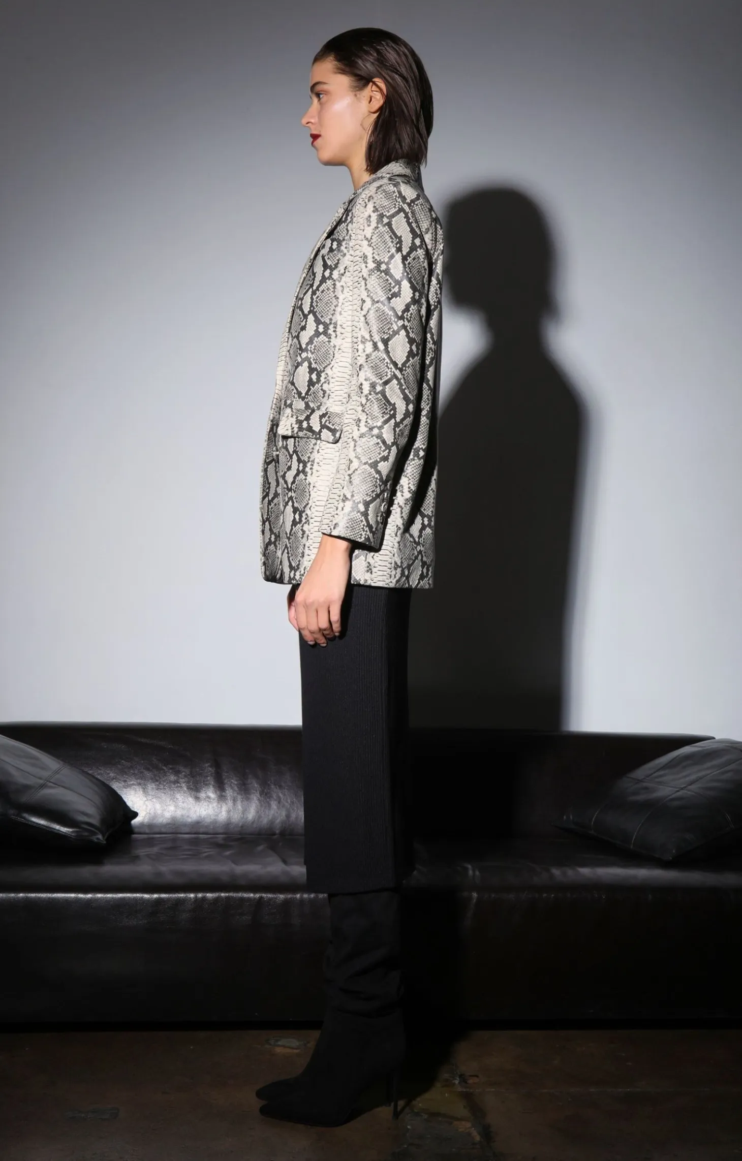 Kiki Blazer, Grey Snake-Leather>Walter Baker Store