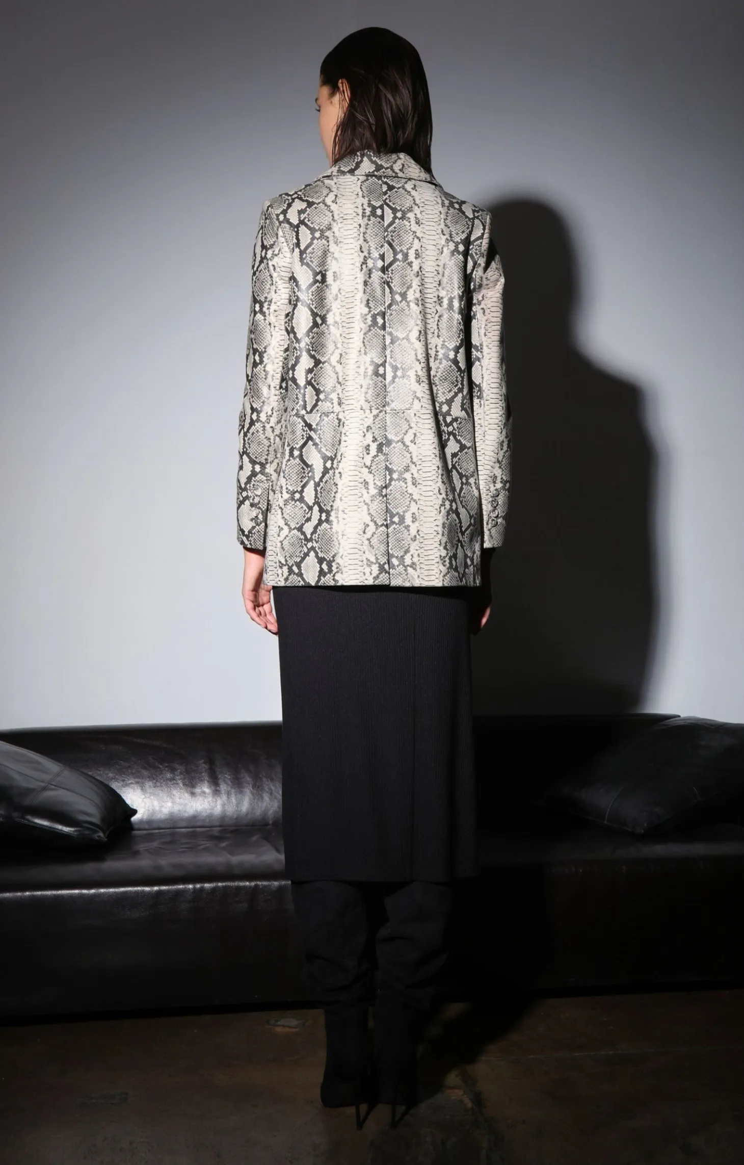 Kiki Blazer, Grey Snake-Leather>Walter Baker Store