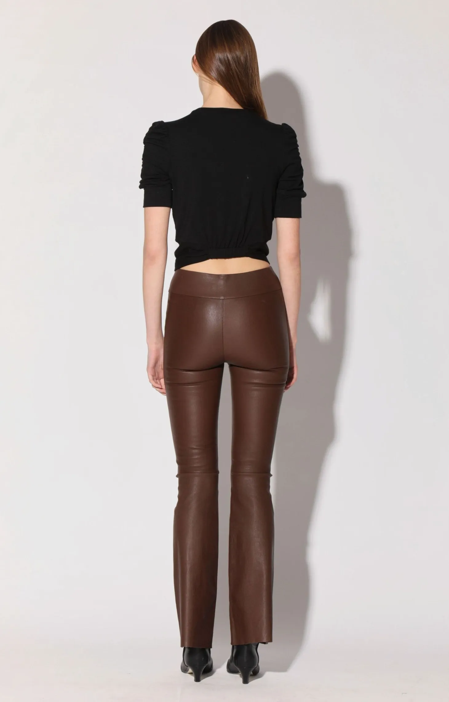 Lexie Pant, Walnut-Stretch Leather>Walter Baker Best Sale