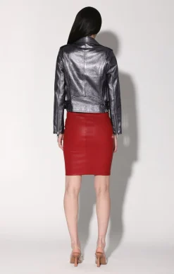 Liz Jacket, Gunmetal-Leather><noscript><img width=