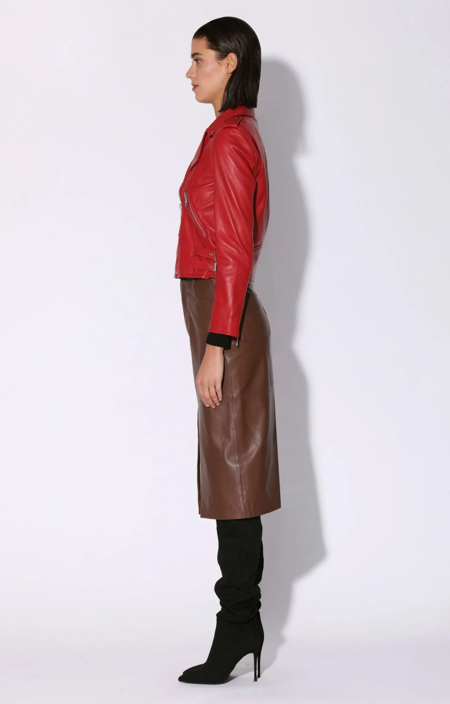 Liz Jacket, Red-Leather>Walter Baker Online