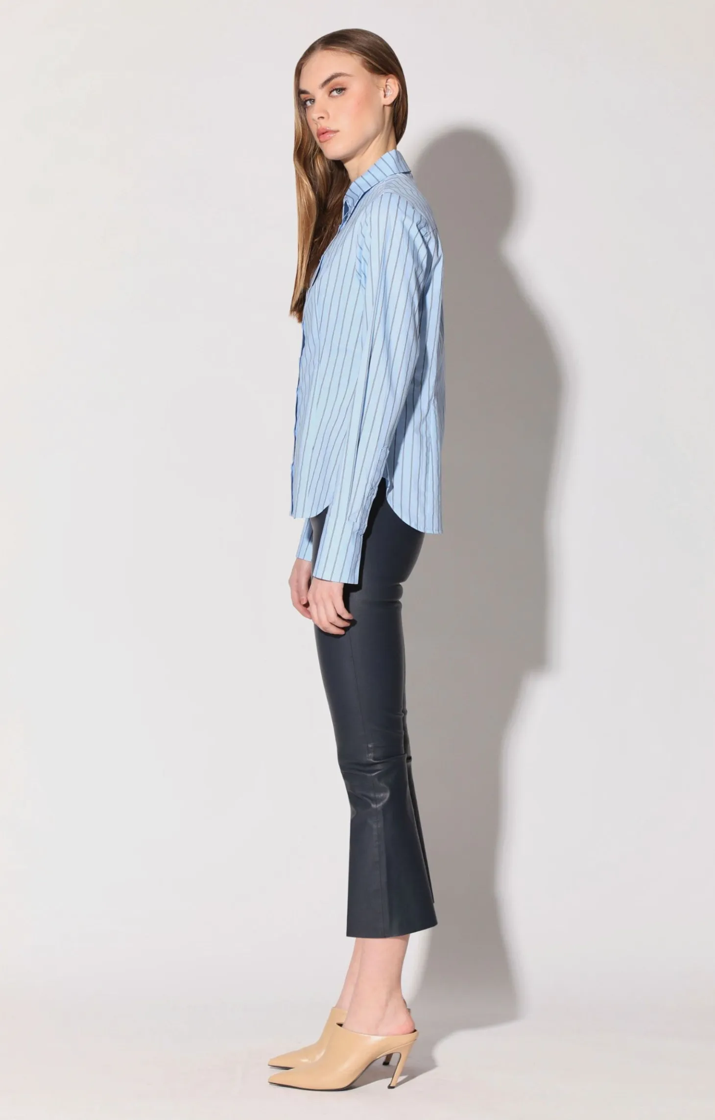 Luisa Pant, Navy-Stretch Leather>Walter Baker New