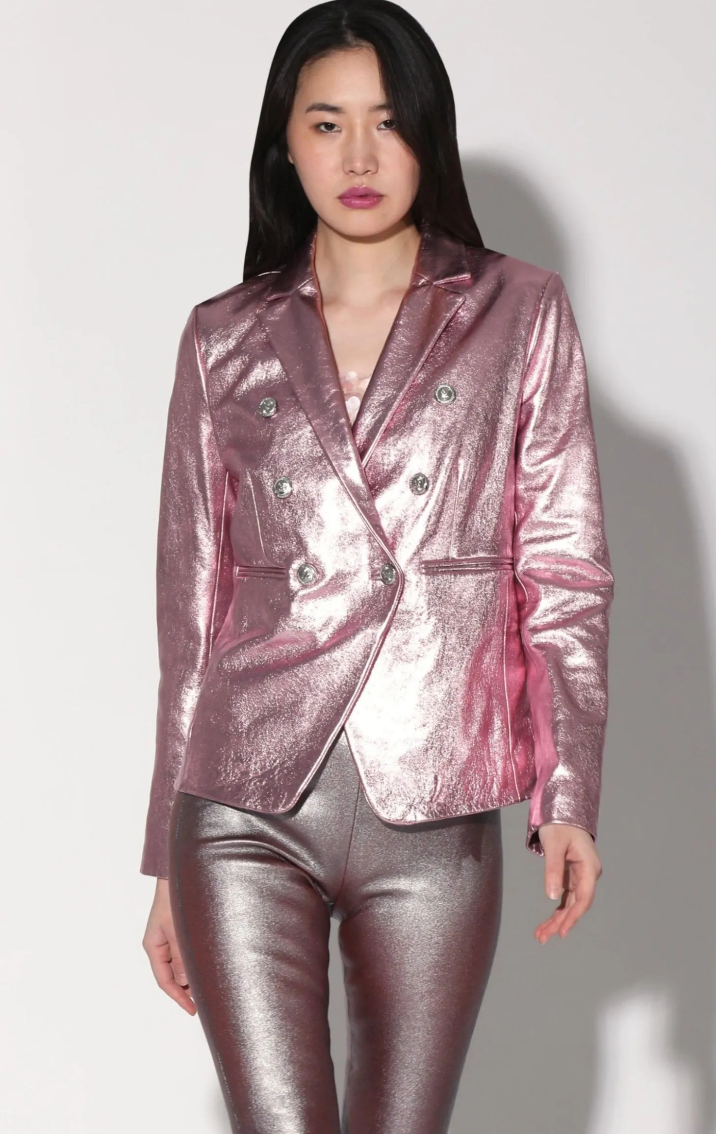 Marley Blazer, Pink Frost Metallic-Leather>Walter Baker Hot