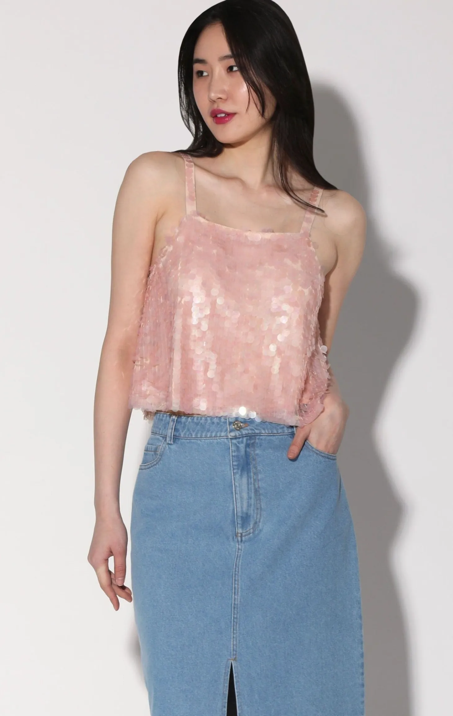 Nicky Top, Blush Prism Sequin>Walter Baker Outlet