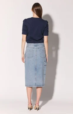 Tally Skirt, Light Wash><noscript><img width=
