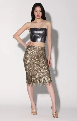Tanvi Top, Gunmetal-Leather>Walter Baker Store